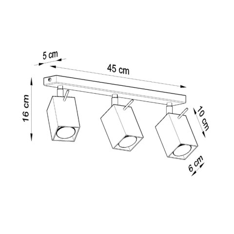 Sollux Lighting Plafon MERIDA 3 szary