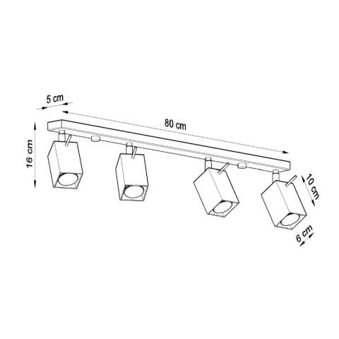 Sollux Lighting Plafon MERIDA 4L biały