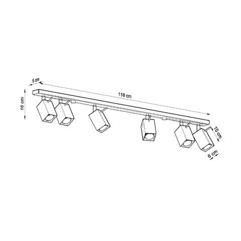 Sollux Lighting Plafon MERIDA 6L biały