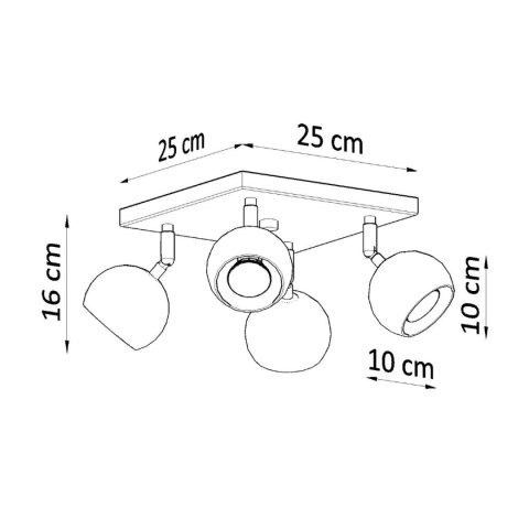 Sollux Lighting Plafon OCULARE 4 biały