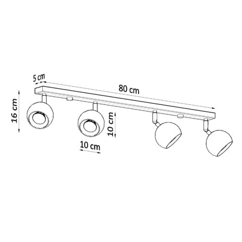 Sollux Lighting Plafon OCULARE 4L czarny