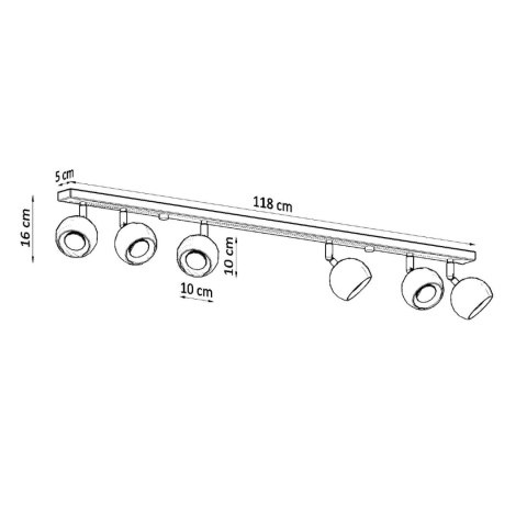 Sollux Lighting Plafon OCULARE 6L czarny