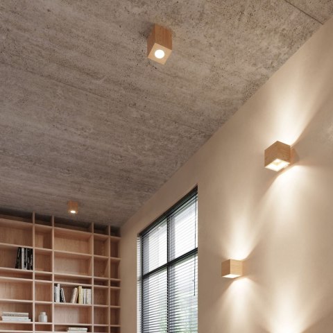 Sollux Lighting Plafon QUAD naturalne drewno