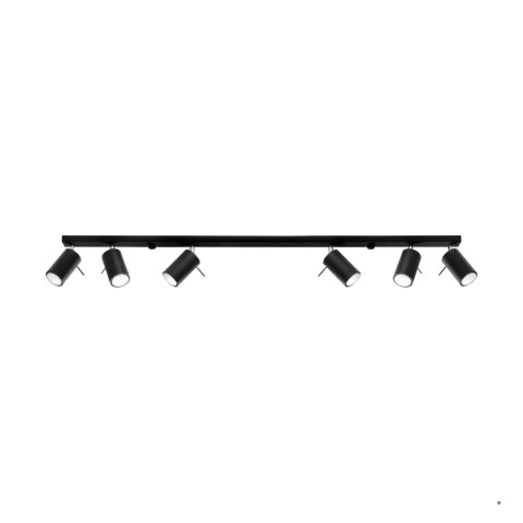 Sollux Lighting Plafon RING 6L czarny