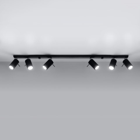 Sollux Lighting Plafon RING 6L czarny