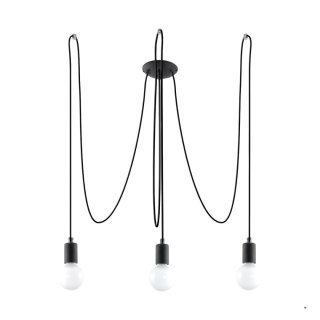 Sollux Lighting Żyrandol EDISON 3 czarny