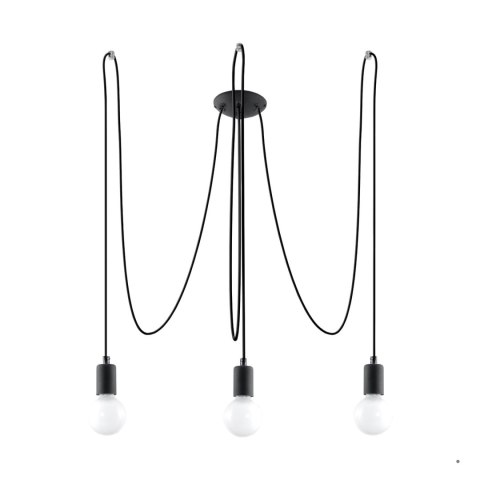 Sollux Lighting Żyrandol EDISON 3 czarny