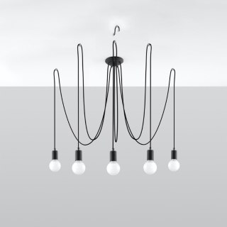 Sollux Lighting Żyrandol EDISON 5 czarny
