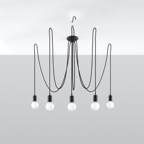 Sollux Lighting Żyrandol EDISON 5 czarny