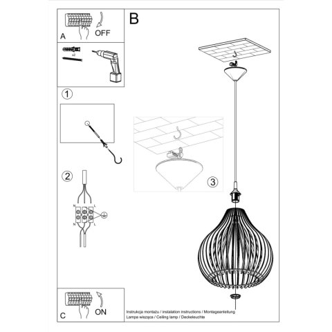Sollux Lighting Lampa wisząca APRILLA