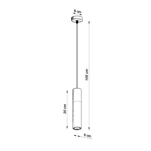 Sollux Lighting Lampa wisząca BORGIO 1 czarny