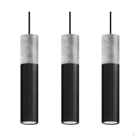 Sollux Lighting Lampa wisząca BORGIO 3L czarny