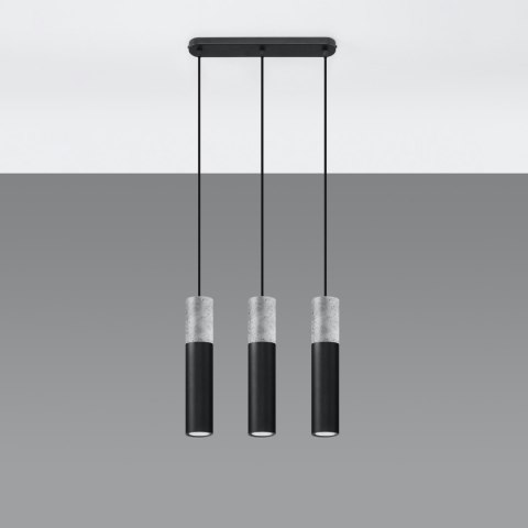 Sollux Lighting Lampa wisząca BORGIO 3L czarny