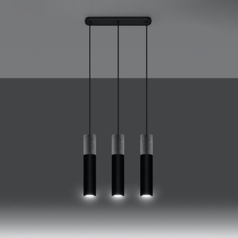 Sollux Lighting Lampa wisząca BORGIO 3L czarny