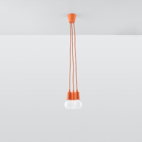 Sollux Lighting Lampa wisząca DIEGO 3 pomarańczowy