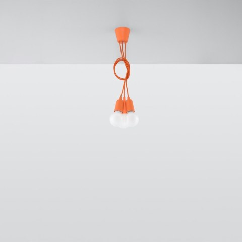 Sollux Lighting Lampa wisząca DIEGO 3 pomarańczowy