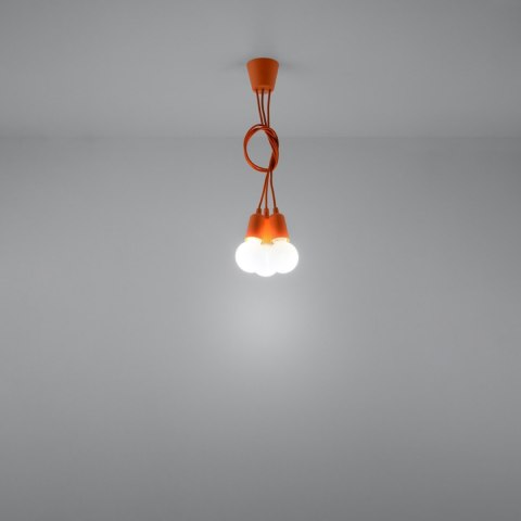 Sollux Lighting Lampa wisząca DIEGO 3 pomarańczowy
