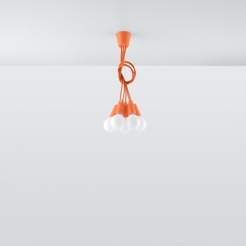 Sollux Lighting Lampa wisząca DIEGO 5 pomarańczowy