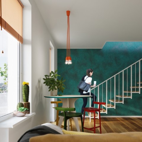 Sollux Lighting Lampa wisząca DIEGO 5 pomarańczowy