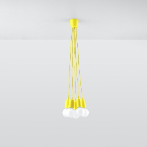 Sollux Lighting Lampa wisząca DIEGO 5 żółta