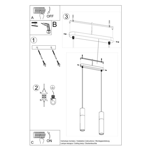 Sollux Lighting Lampa wisząca PABLO 2 biała