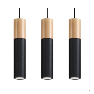 Sollux Lighting Lampa wisząca PABLO 3L czarna