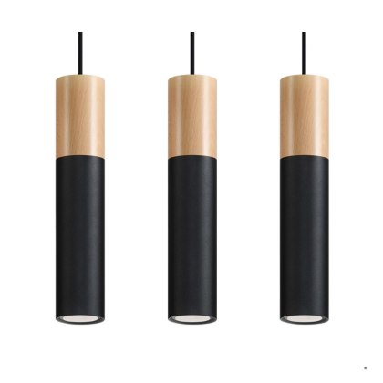 Sollux Lighting Lampa wisząca PABLO 3L czarna