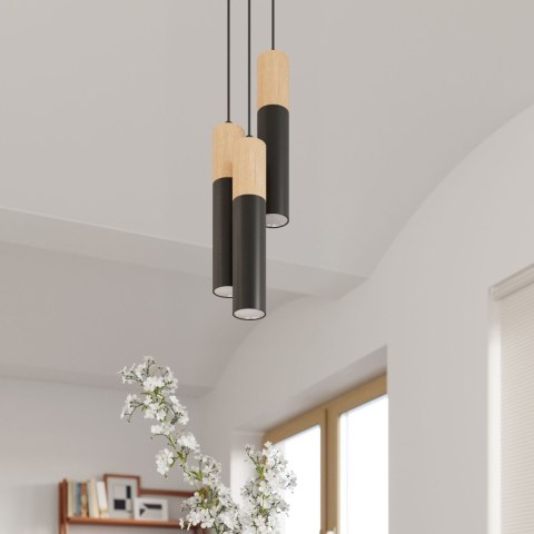 Sollux Lighting Lampa wisząca PABLO 3L czarna