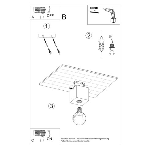 Sollux Lighting Plafon ARIZ naturalne drewno