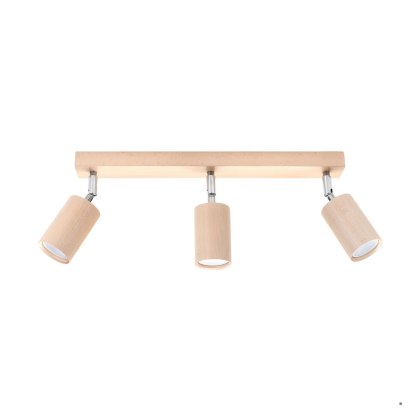 Sollux Lighting Plafon BERG 3 naturalne drewno