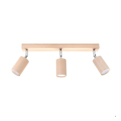 Sollux Lighting Plafon BERG 3 naturalne drewno