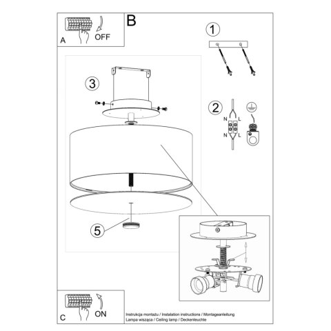Sollux Lighting Plafon SKALA 30 biały
