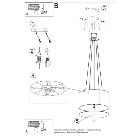 Sollux Lighting Żyrandol OTTO 50 czarny