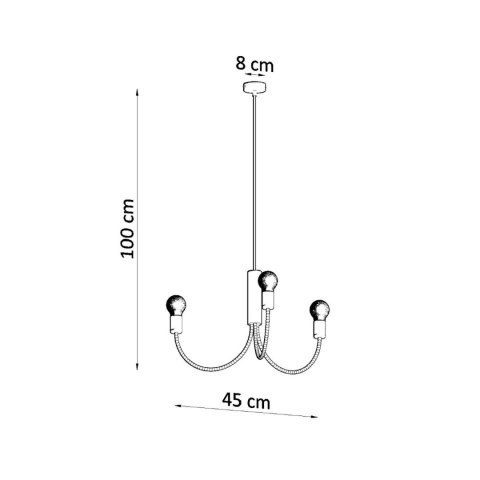 Sollux Lighting Żyrandol PICCOLO 3 czarny