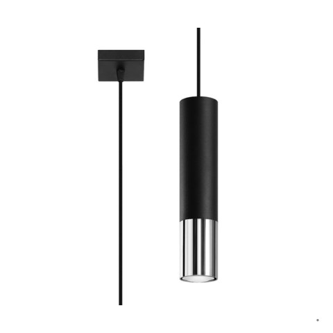 Sollux Lighting Lampa wisząca LOOPEZ 1 czarny/chrom