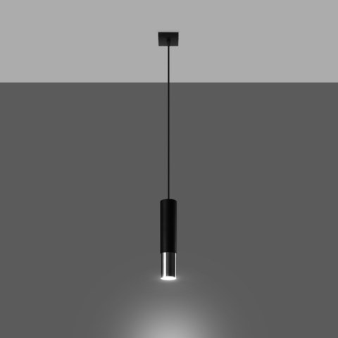 Sollux Lighting Lampa wisząca LOOPEZ 1 czarny/chrom