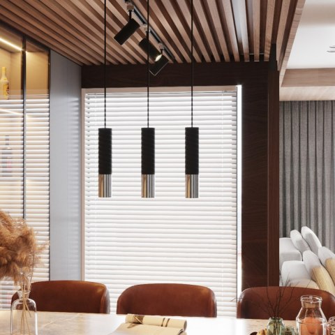 Sollux Lighting Lampa wisząca LOOPEZ 1 czarny/chrom