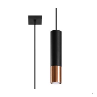 Sollux Lighting Lampa wisząca LOOPEZ 1 czarny/miedź