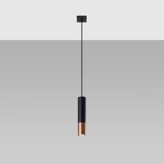 Sollux Lighting Lampa wisząca LOOPEZ 1 czarny/miedź