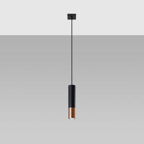 Sollux Lighting Lampa wisząca LOOPEZ 1 czarny/miedź