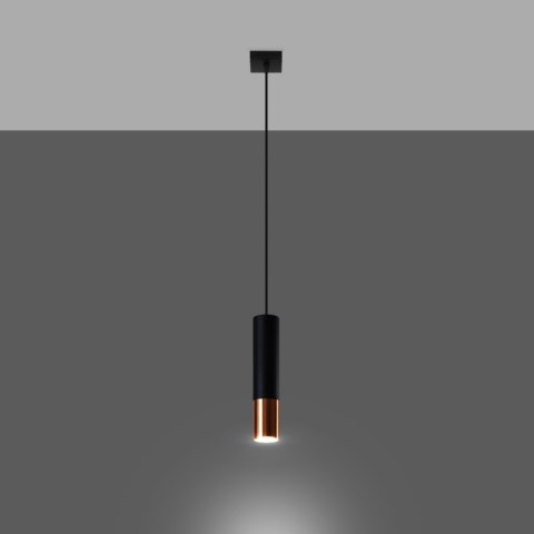 Sollux Lighting Lampa wisząca LOOPEZ 1 czarny/miedź