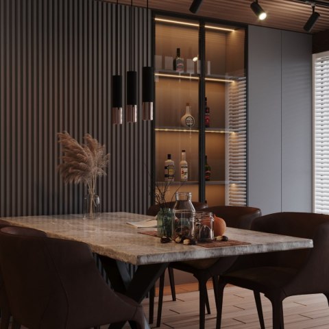Sollux Lighting Lampa wisząca LOOPEZ 1 czarny/miedź