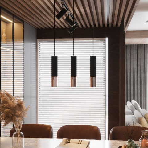 Sollux Lighting Lampa wisząca LOOPEZ 1 czarny/miedź