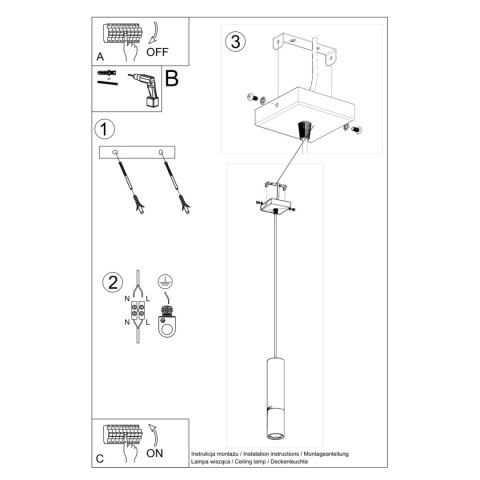 Sollux Lighting Lampa wisząca LOOPEZ 1 czarny/złoty