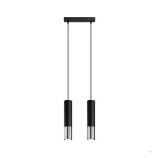 Sollux Lighting Lampa wisząca LOOPEZ 2 czarny/chrom