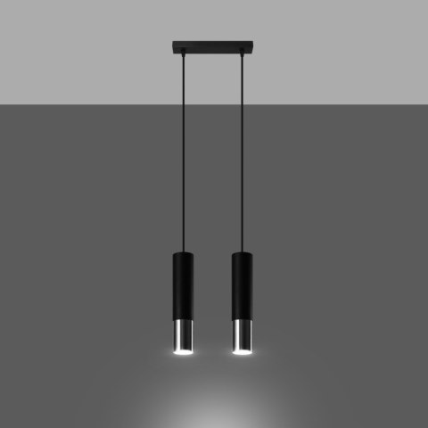 Sollux Lighting Lampa wisząca LOOPEZ 2 czarny/chrom