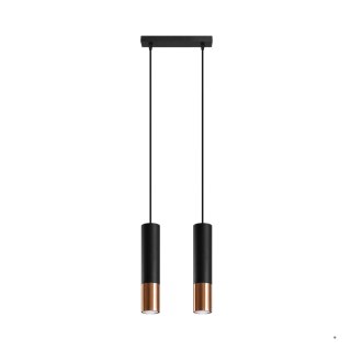 Sollux Lighting Lampa wisząca LOOPEZ 2 czarny/miedź