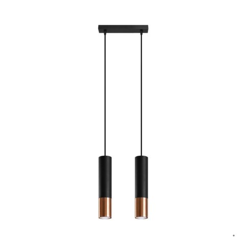 Sollux Lighting Lampa wisząca LOOPEZ 2 czarny/miedź