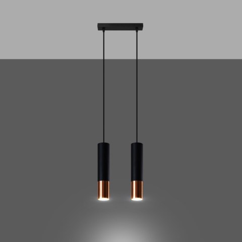 Sollux Lighting Lampa wisząca LOOPEZ 2 czarny/miedź