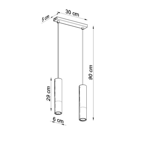 Sollux Lighting Lampa wisząca LOOPEZ 2 czarny/miedź